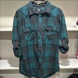 Rock & Republic Green Plaid Men's Shirt